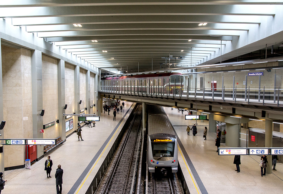 Vue de la station de métro Schuman après rénovation